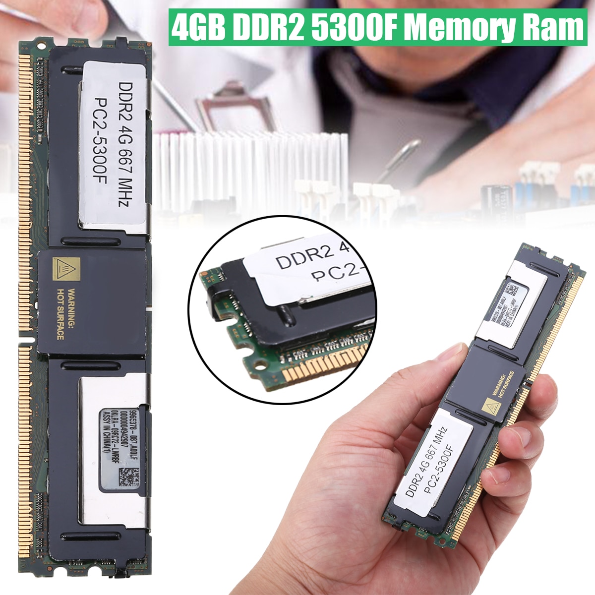  ÷ 4GB DDR2 5300F 667Mhz 1.8V ECC  ޸..